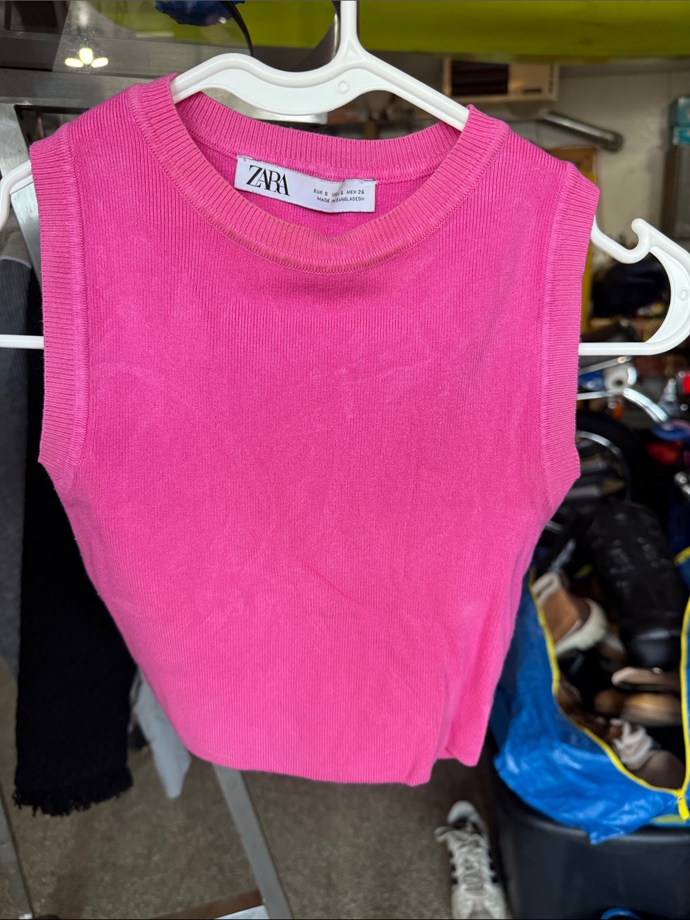 ZARA Hot Pink Sleeveless Knit Tank